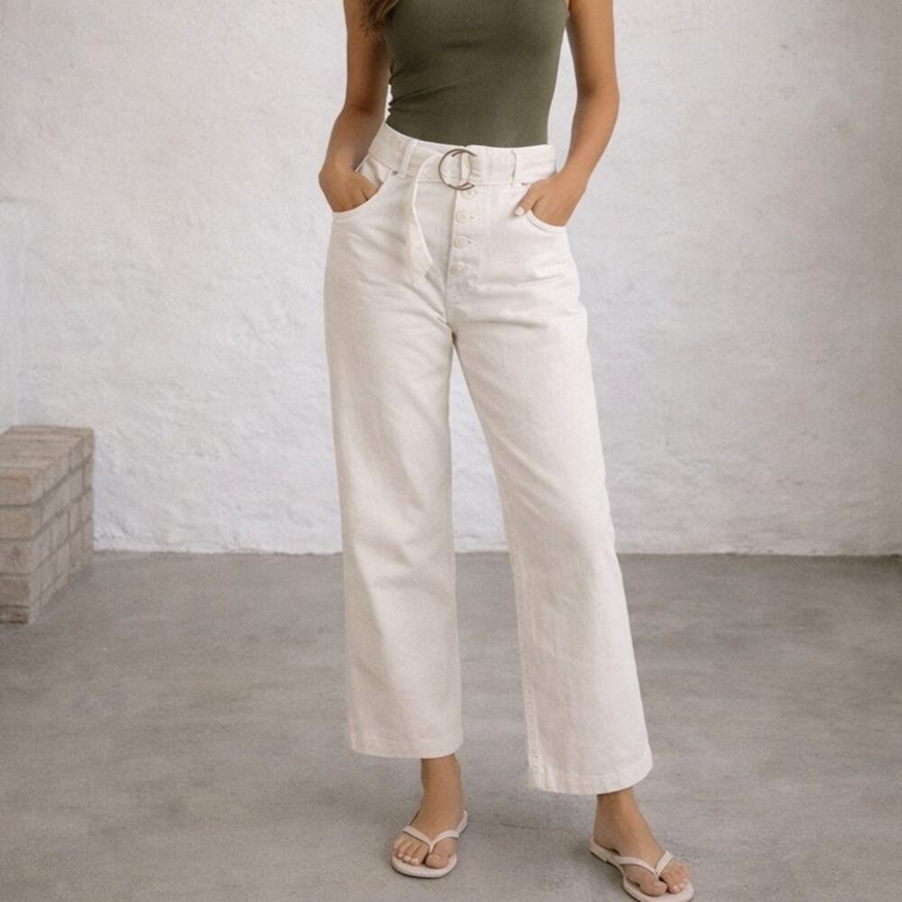 REFORMATION Madison Jean belted ankle crop size 29